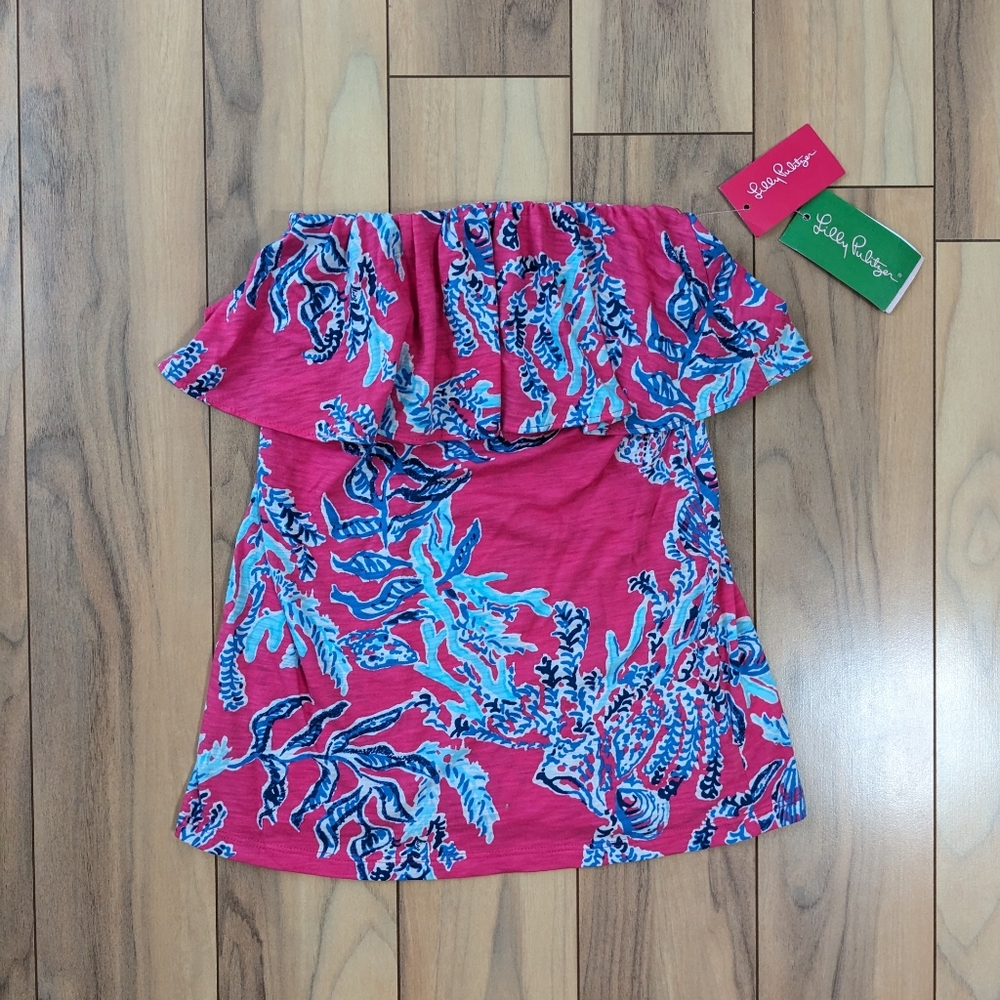 NWT! Lilly Pulitzer Wiley Tube Top Capri Pink Samba Size XS
